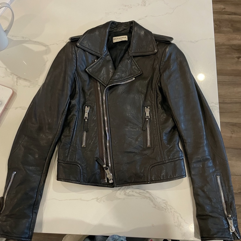 Balenciaga biker lamb leather jacket size 40 (M)